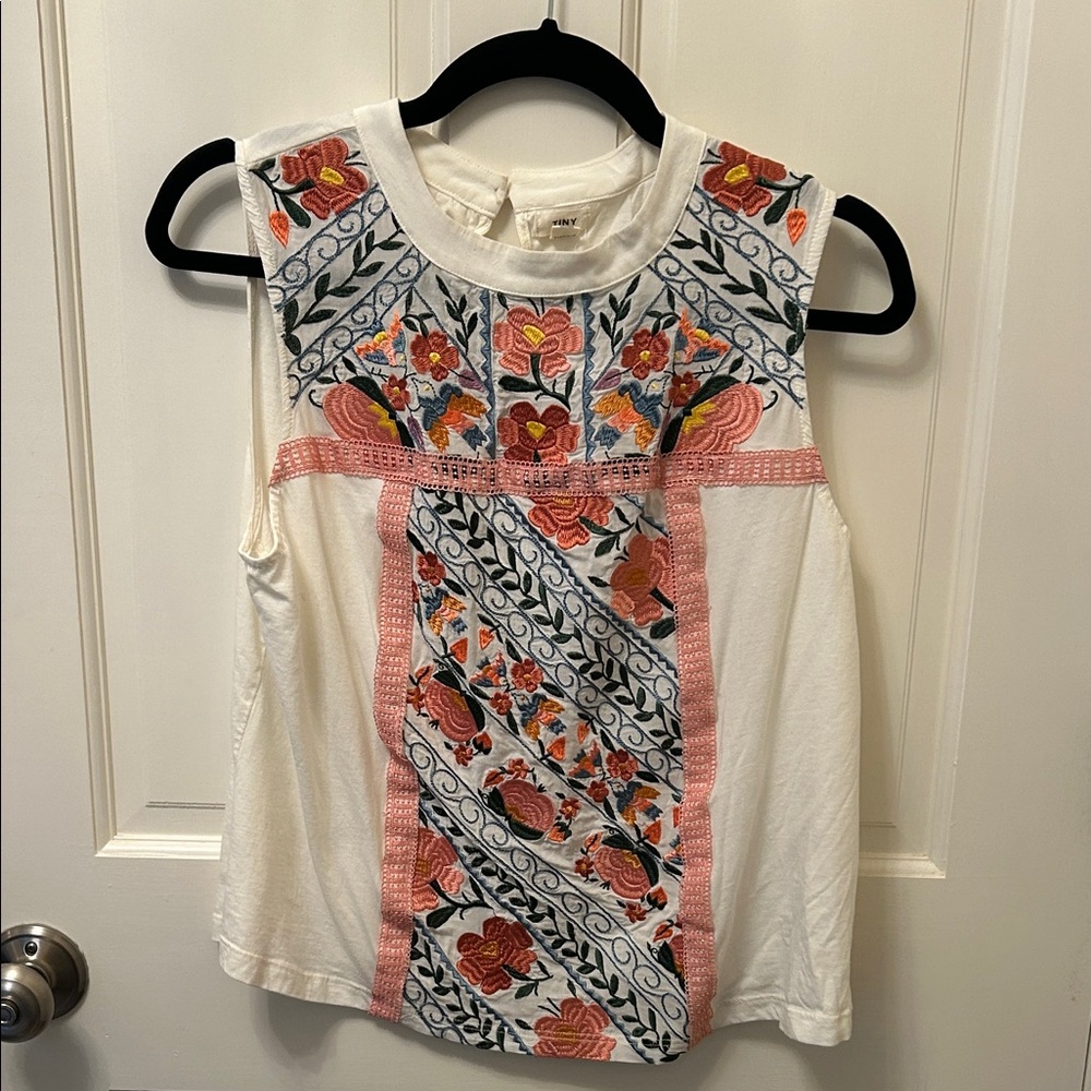 Embroidered Floral Tank Top